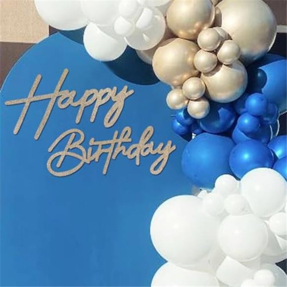 Happy Birthday Sign Glitter Gold Felt Party Backdrop Balloon Decoration Wall Ban